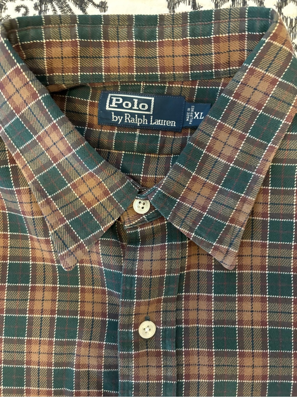Polo by Ralph Lauren Green and Brown Plaid Button-Down Shirt
